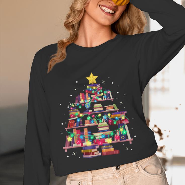 Christmas Library Tree Love Reading Books Nerd Teacher Unisex Long Sleeve T-Shirt, funny design Christmas Library Tree Love Reading Books Nerd Teacher Unisex Long Sleeve T-Shirt, funny design