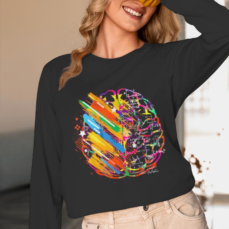 Colorful Brain Art Teacher Artist Painter Student Unisex Long Sleeve T-Shirt, funny design Colorful Brain Art Teacher Artist Painter Student Unisex Long Sleeve T-Shirt, funny design