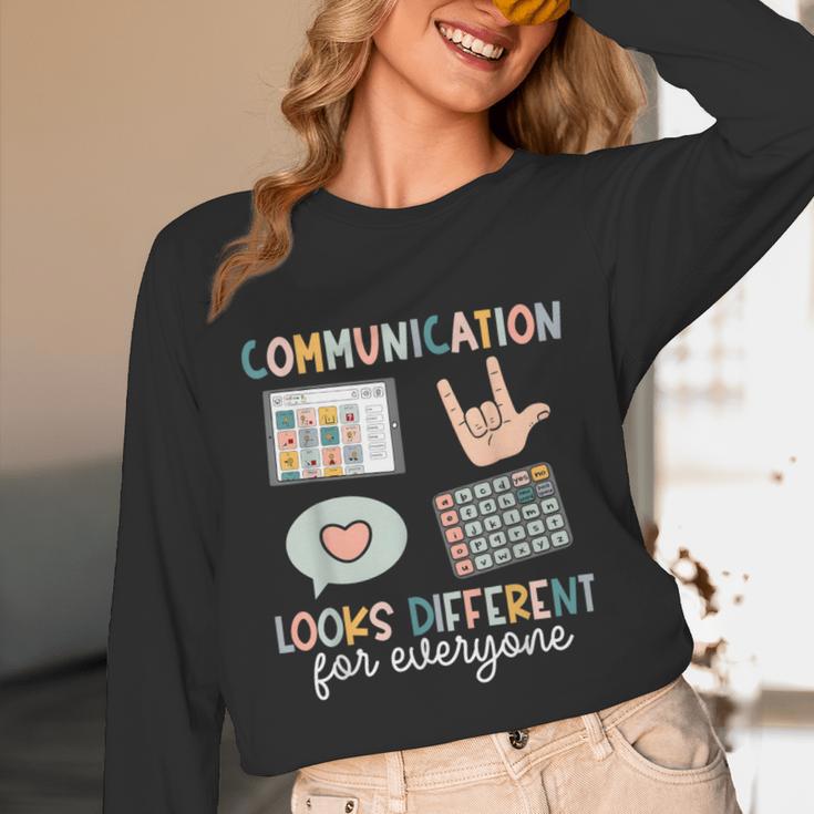 Communication Looks Different For Everyone SPED Teacher ASD Unisex Long Sleeve T-Shirt, funny design Communication Looks Different For Everyone SPED Teacher ASD Unisex Long Sleeve T-Shirt, funny design