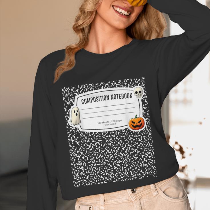 Composition Notebook Costume Adult Halloween For Teachers Unisex Long Sleeve T-Shirt, funny design