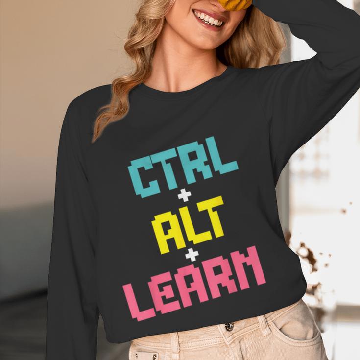 Computer Teacher Back To School Kids Ctrl Alt Learn Unisex Long Sleeve T-Shirt, funny design
