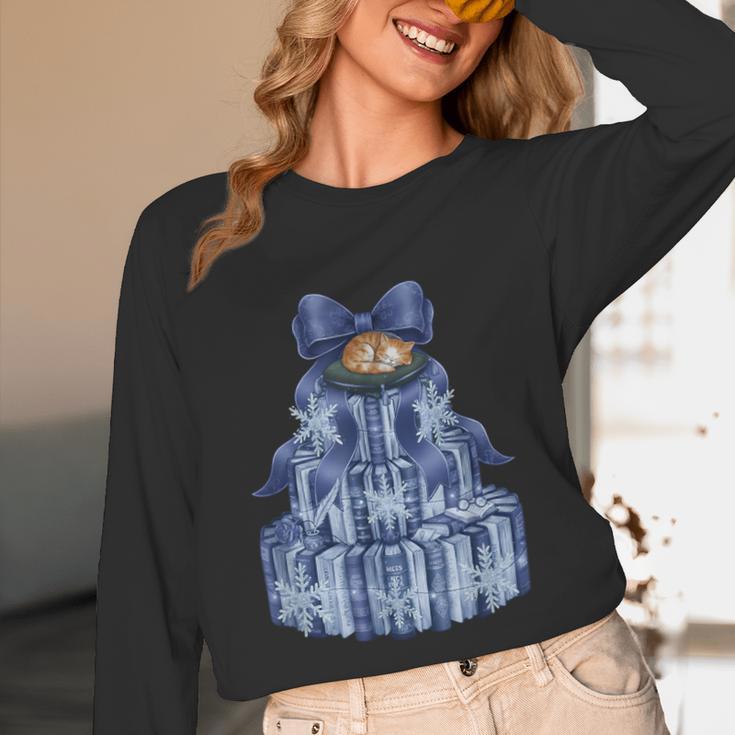 Coquette Bow Book Tree Merry Christmas Xmas Teacher Holiday Unisex Long Sleeve T-Shirt, funny design Coquette Bow Book Tree Merry Christmas Xmas Teacher Holiday Unisex Long Sleeve T-Shirt, funny design
