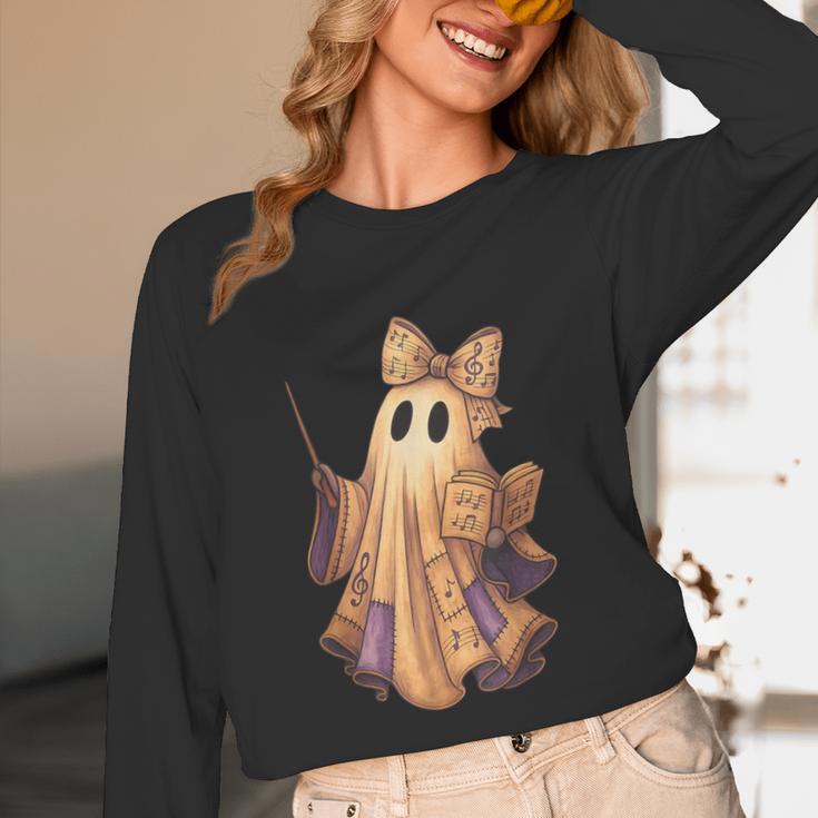 Coquette Music Note Patchwork Ghost Music Teacher Halloween Unisex Long Sleeve T-Shirt, funny design Coquette Music Note Patchwork Ghost Music Teacher Halloween Unisex Long Sleeve T-Shirt, funny design