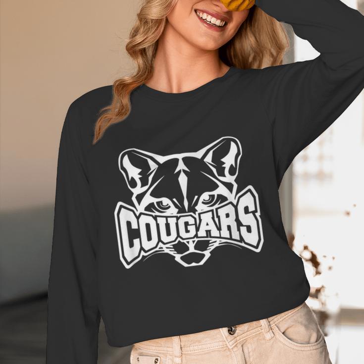 Cougars Teacher Student School Sports Fan Team Spirit Unisex Long Sleeve T-Shirt, funny design