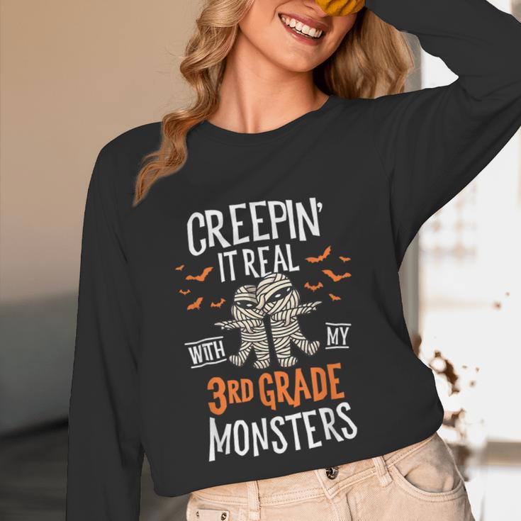Creepin It Real With My 3rd Grade Monsters Halloween Teacher Unisex Long Sleeve T-Shirt, funny design Creepin It Real With My 3rd Grade Monsters Halloween Teacher Unisex Long Sleeve T-Shirt, funny design