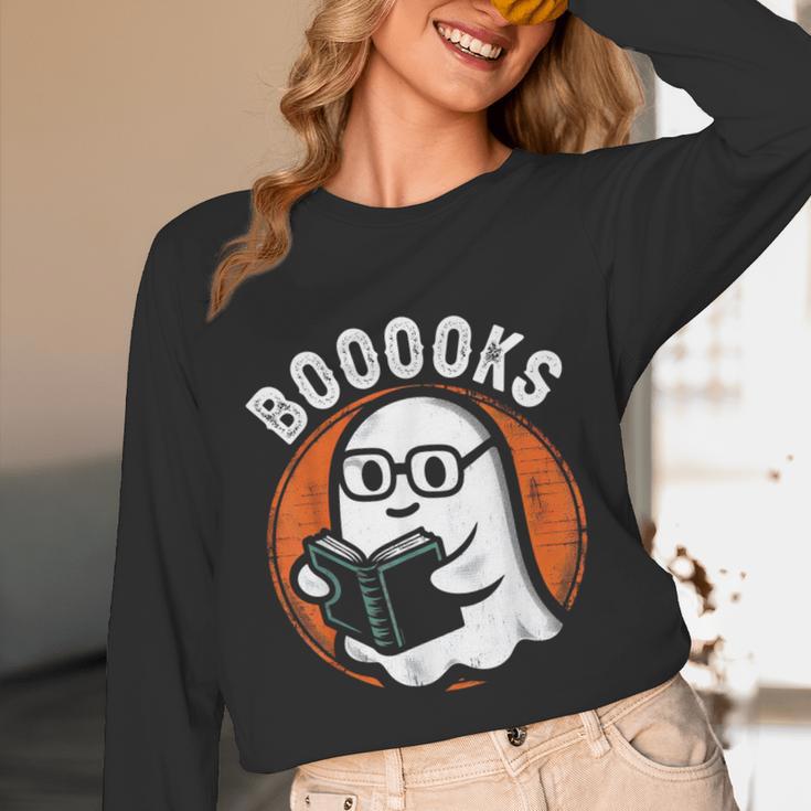 Cute Ghost Book Reading Books Lover Retro Halloween Teacher Unisex Long Sleeve T-Shirt, funny design Cute Ghost Book Reading Books Lover Retro Halloween Teacher Unisex Long Sleeve T-Shirt, funny design