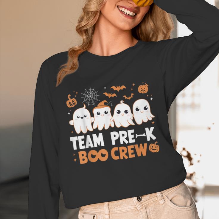 Cute Ghosts Pre-K Boo Crew Teachers Halloween Party Team For Men Women Kids Unisex Long Sleeve T-Shirt, funny design
