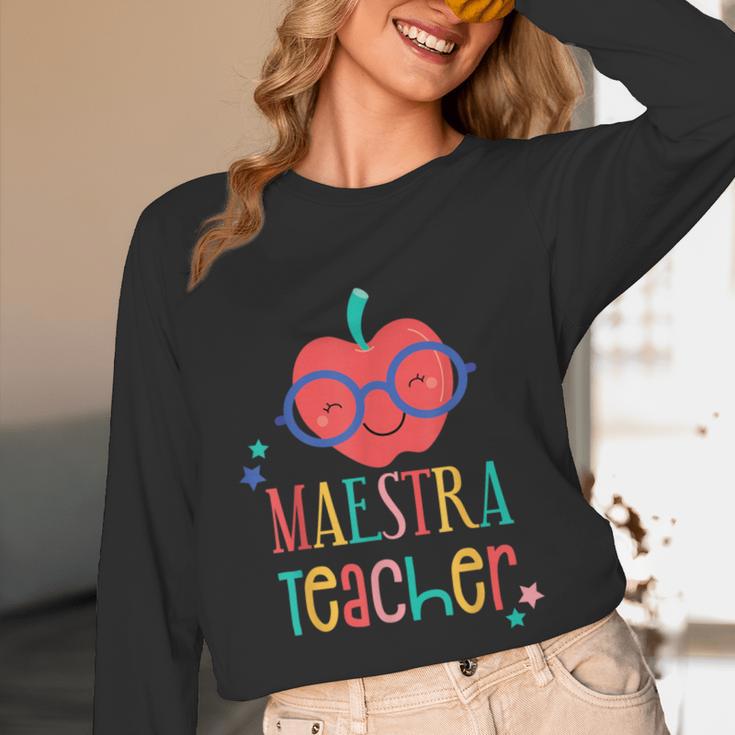 Cute Maestra Teacher Unisex Long Sleeve T-Shirt, funny design Cute Maestra Teacher Unisex Long Sleeve T-Shirt, funny design