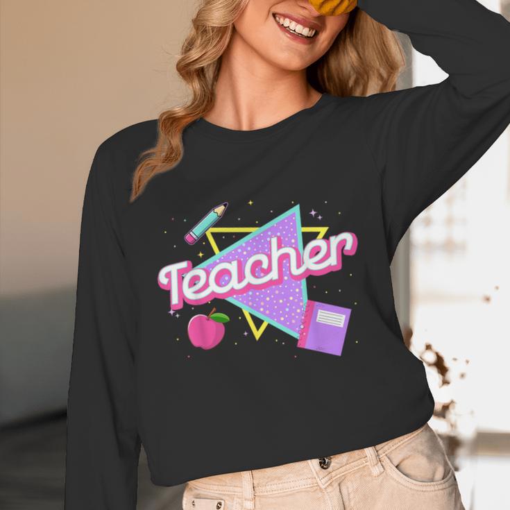 Cute Teacher Shirt 80's 90's Style Retro Old School Teacher For Men Women Unisex Long Sleeve T-Shirt, funny design