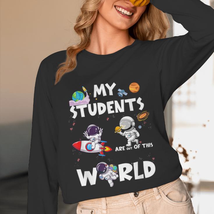 Cute Teacher My Students Are Out-Of This World Space Unisex Long Sleeve T-Shirt, funny design