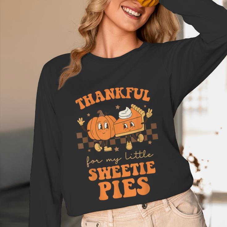 Cute Thanksgiving Teacher Thankful For My Sweetie Pies Mom Unisex Long Sleeve T-Shirt, funny design