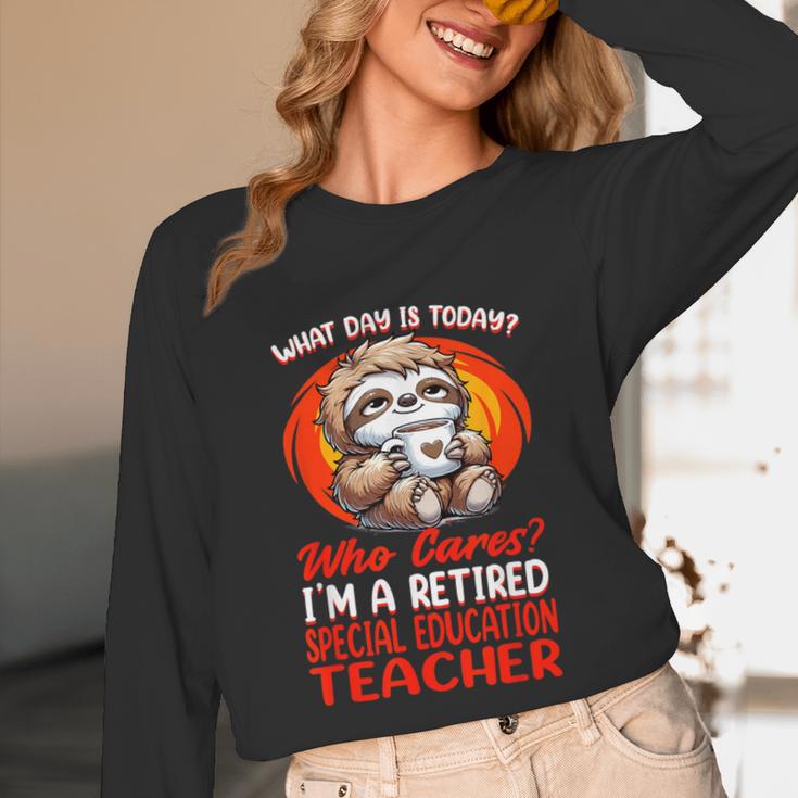 What Day Is Today Retired Special Education Teacher Unisex Long Sleeve T-Shirt, funny design What Day Is Today Retired Special Education Teacher Unisex Long Sleeve T-Shirt, funny design