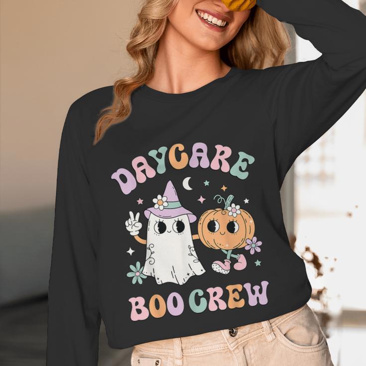 Daycare Boo Crew Groovy Halloween Floral Ghost Kid Teacher Unisex Long Sleeve T-Shirt, funny design Daycare Boo Crew Groovy Halloween Floral Ghost Kid Teacher Unisex Long Sleeve T-Shirt, funny design