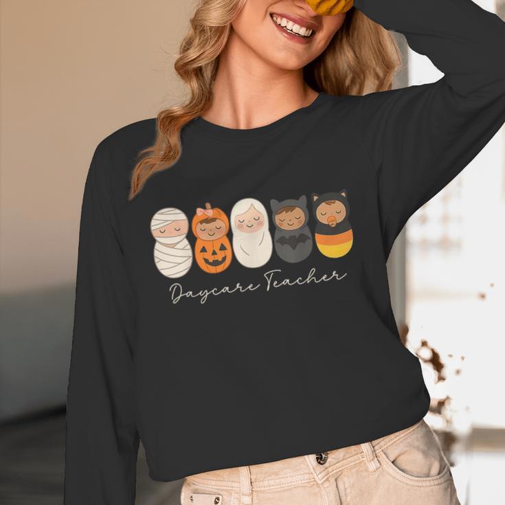 Daycare Teacher Halloween Infant Squad Spooky Childcare Fall Unisex Long Sleeve T-Shirt, funny design