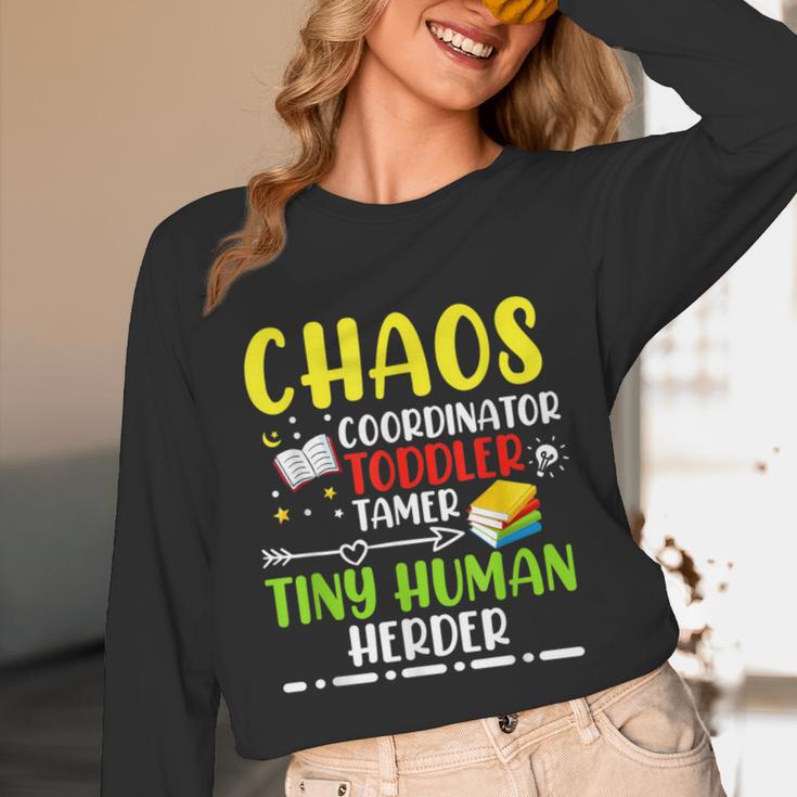 Daycare Teacher School Chaos Coordinator Toddler Tamer For Men Women Kids Unisex Long Sleeve T-Shirt, funny design Daycare Teacher School Chaos Coordinator Toddler Tamer For Men Women Kids Unisex Long Sleeve T-Shirt, funny design