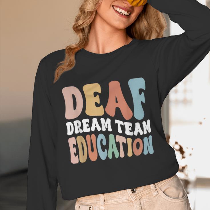Deaf Dream Team Education Deaf Education Teacher Unisex Long Sleeve T-Shirt, funny design Deaf Dream Team Education Deaf Education Teacher Unisex Long Sleeve T-Shirt, funny design