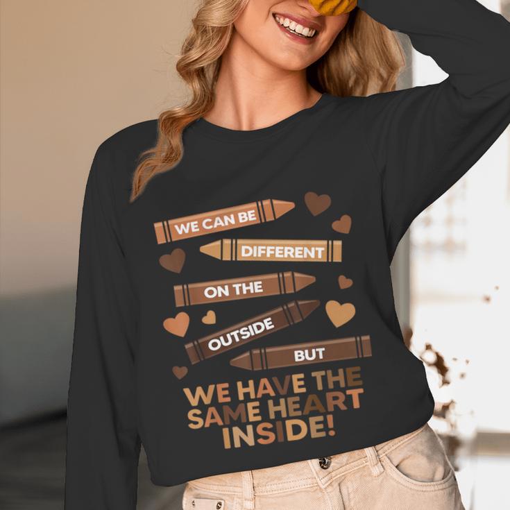 We Can Be Different On The Outside Melanin Teacher Men Women Kids Unisex Long Sleeve T-Shirt, funny design We Can Be Different On The Outside Melanin Teacher Men Women Kids Unisex Long Sleeve T-Shirt, funny design