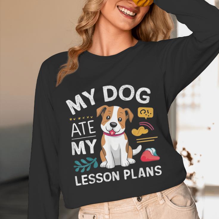 My Dog Ate My Lesson Plan Teacher Back To School Unisex Long Sleeve T-Shirt, funny design My Dog Ate My Lesson Plan Teacher Back To School Unisex Long Sleeve T-Shirt, funny design