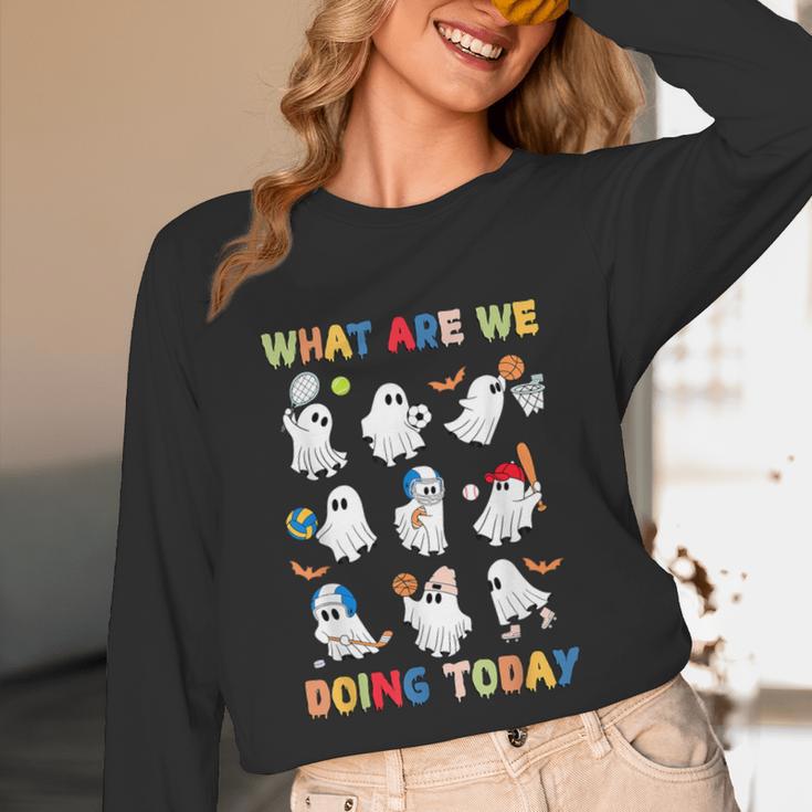 What Are We Doing Today Ghost PE Teacher Team Halloween Unisex Long Sleeve T-Shirt, funny design What Are We Doing Today Ghost PE Teacher Team Halloween Unisex Long Sleeve T-Shirt, funny design