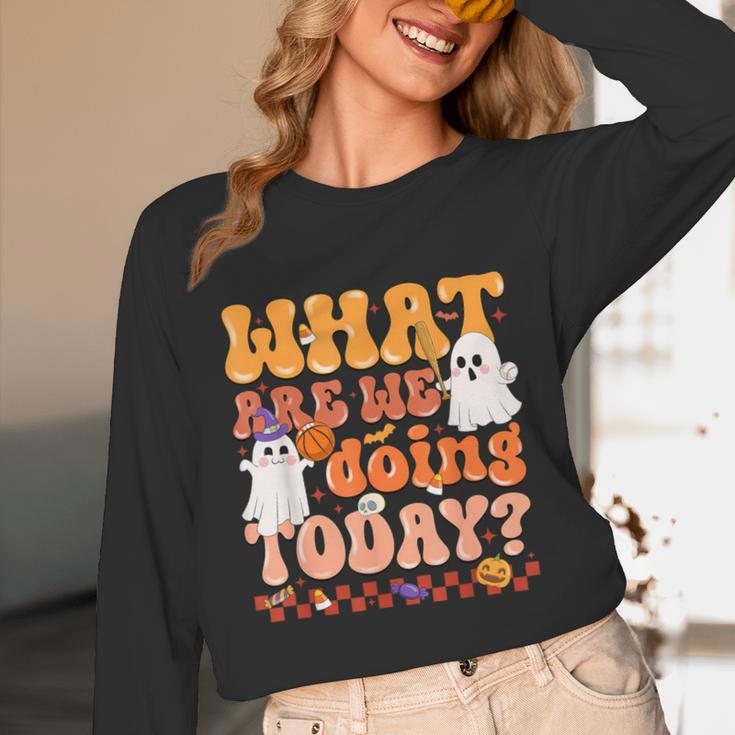 What Are We Doing Today Halloween PE Spooky Teacher Unisex Long Sleeve T-Shirt, funny design What Are We Doing Today Halloween PE Spooky Teacher Unisex Long Sleeve T-Shirt, funny design