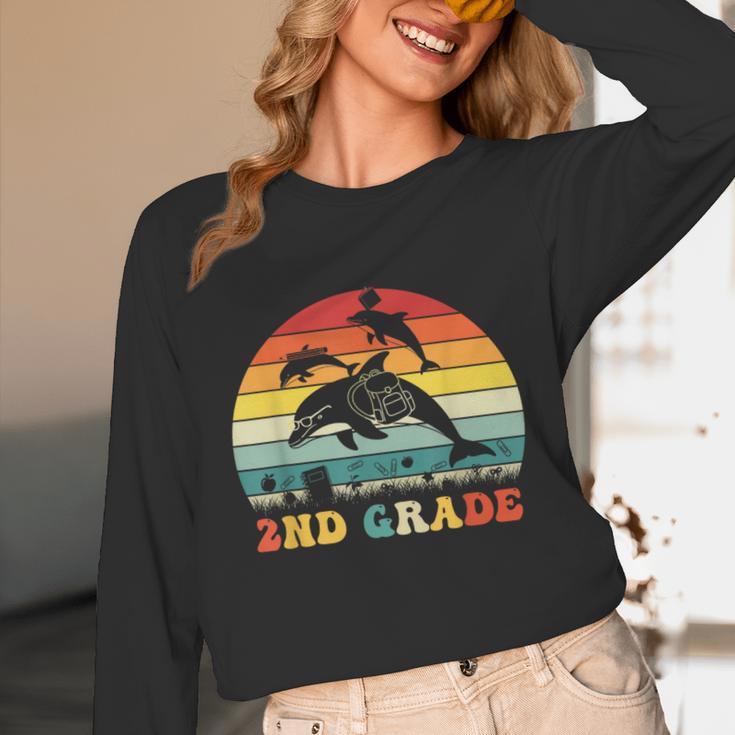 Dolphin Second Grade Back To School Teacher Student Unisex Long Sleeve T-Shirt, funny design Dolphin Second Grade Back To School Teacher Student Unisex Long Sleeve T-Shirt, funny design