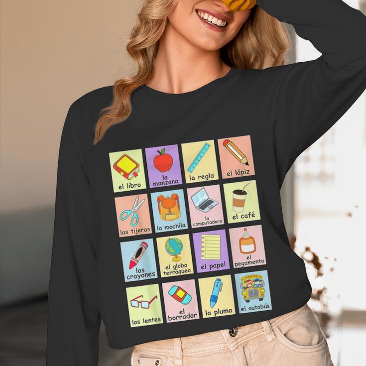 Dual Language Crew Bilingual Spanish Teacher Back To School For Men Women Unisex Long Sleeve T-Shirt, funny design