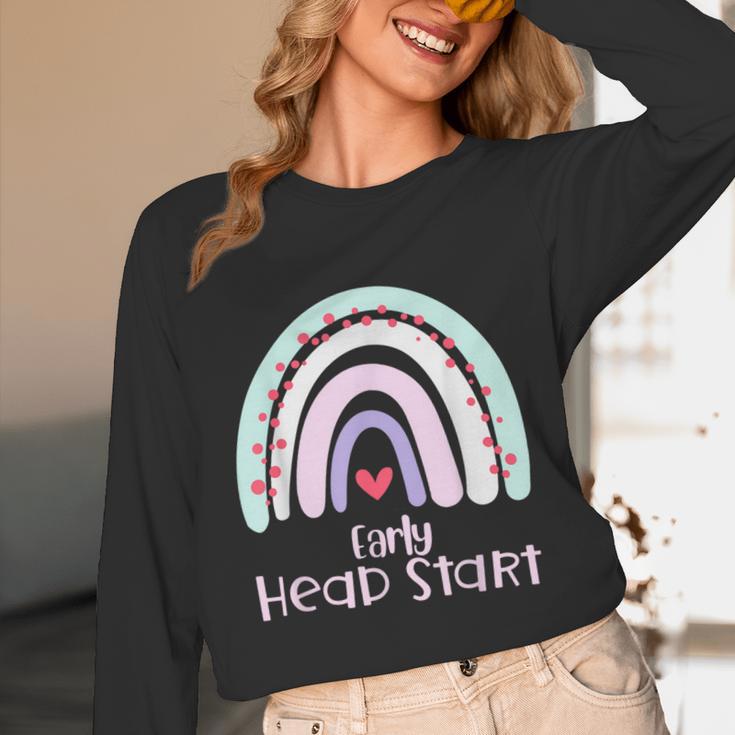 Early Headstart Cute Retro Rainbow Teachers Unisex Long Sleeve T-Shirt, funny design