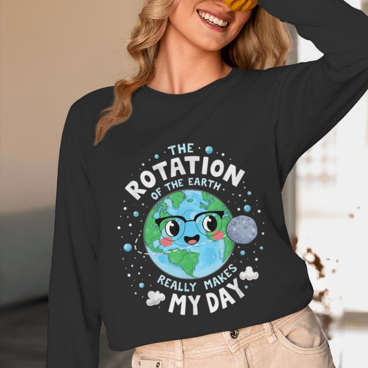 Earth Day Rotation Of The Earth Makes My Day Science Teacher Unisex Long Sleeve T-Shirt, funny design Earth Day Rotation Of The Earth Makes My Day Science Teacher Unisex Long Sleeve T-Shirt, funny design