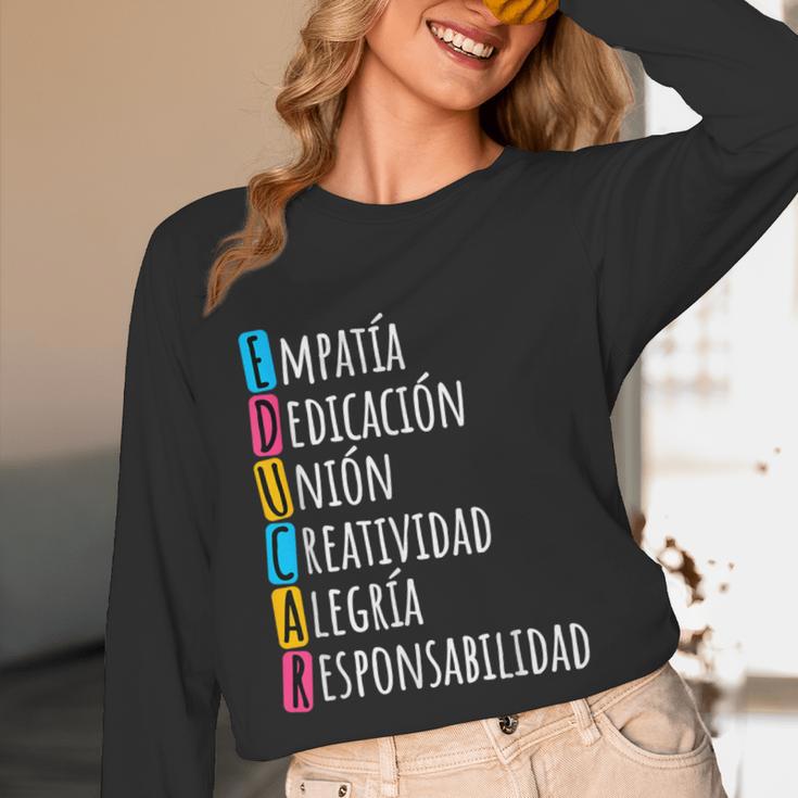 Educar Bilingual Spanish Teacher Unisex Long Sleeve T-Shirt, funny design Educar Bilingual Spanish Teacher Unisex Long Sleeve T-Shirt, funny design