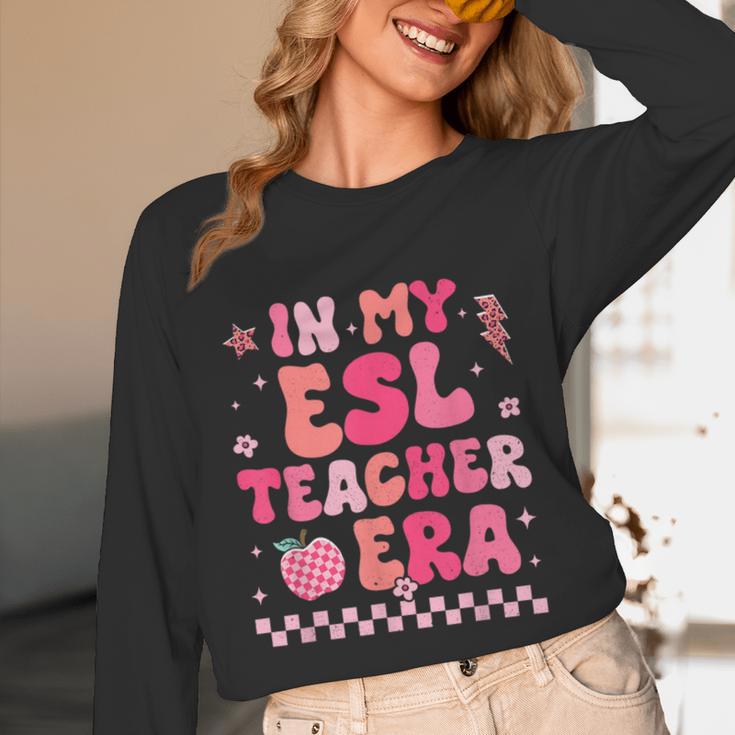 In My Esl Teacher Era Back To School ESL Teacher Groovy Unisex Long Sleeve T-Shirt, funny design In My Esl Teacher Era Back To School ESL Teacher Groovy Unisex Long Sleeve T-Shirt, funny design