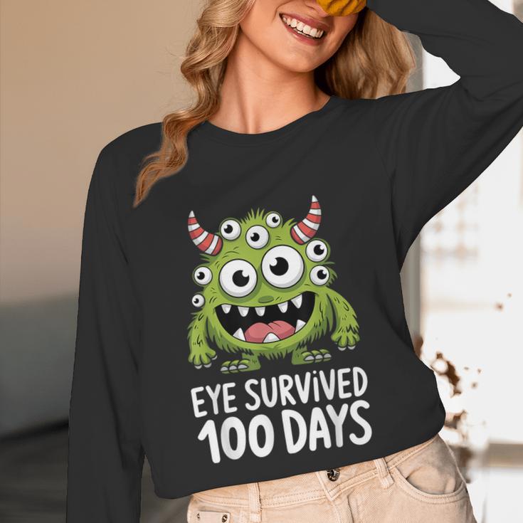 Eye Survived 100 Days Of School Monster Lover Teacher Kids Unisex Long Sleeve T-Shirt, funny design Eye Survived 100 Days Of School Monster Lover Teacher Kids Unisex Long Sleeve T-Shirt, funny design