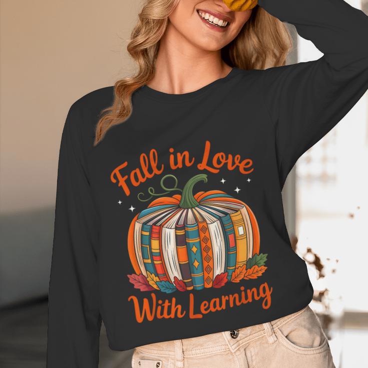 Fall In Love With Learning Book Lover Autumn Pumpkin Teacher Unisex Long Sleeve T-Shirt, funny design Fall In Love With Learning Book Lover Autumn Pumpkin Teacher Unisex Long Sleeve T-Shirt, funny design