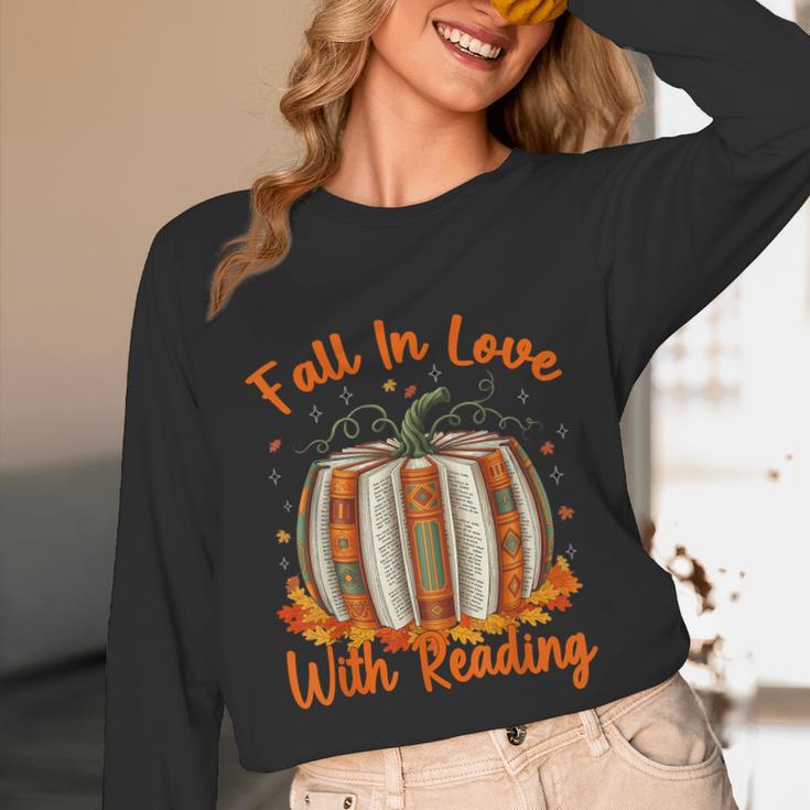 Fall In Love With Reading Pumpkin Autumn Librarians Teacher Unisex Long Sleeve T-Shirt, funny design Fall In Love With Reading Pumpkin Autumn Librarians Teacher Unisex Long Sleeve T-Shirt, funny design