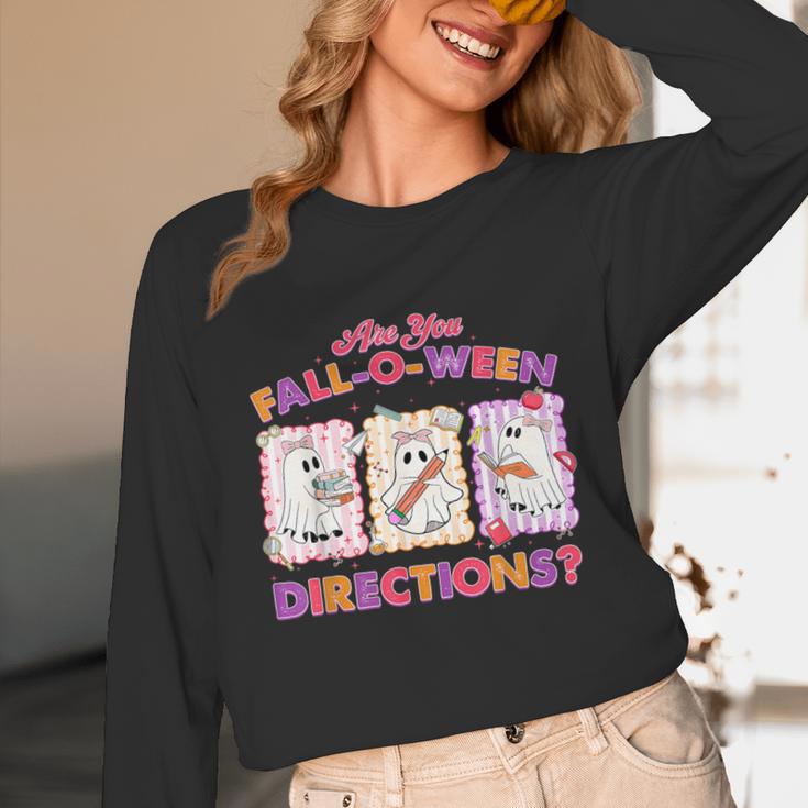 Are You Fall-O-Ween Directions Halloween Teacher Ghost Unisex Long Sleeve T-Shirt, funny design