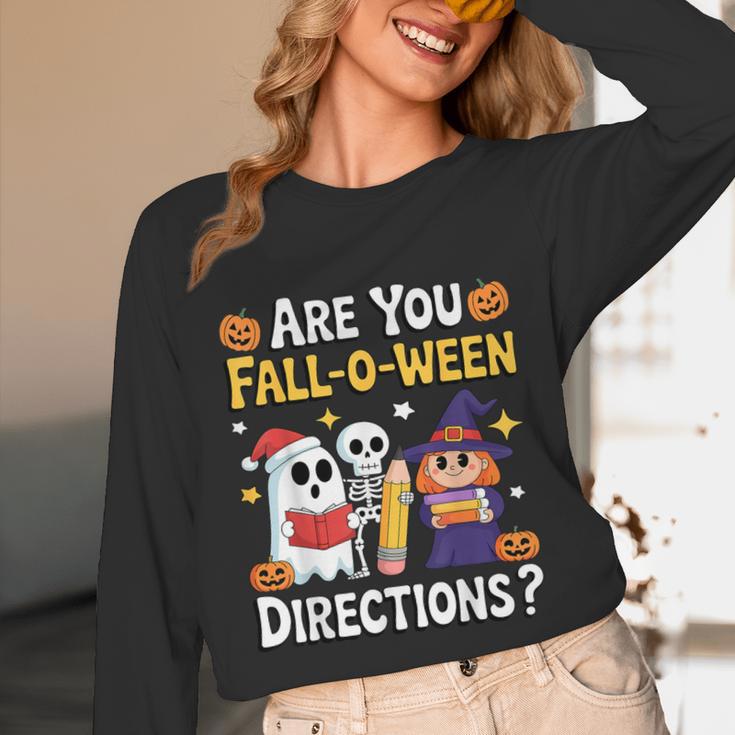 Are You Fall O Ween Directions Halloween Teacher Ghost Unisex Long Sleeve T-Shirt, funny design Are You Fall O Ween Directions Halloween Teacher Ghost Unisex Long Sleeve T-Shirt, funny design