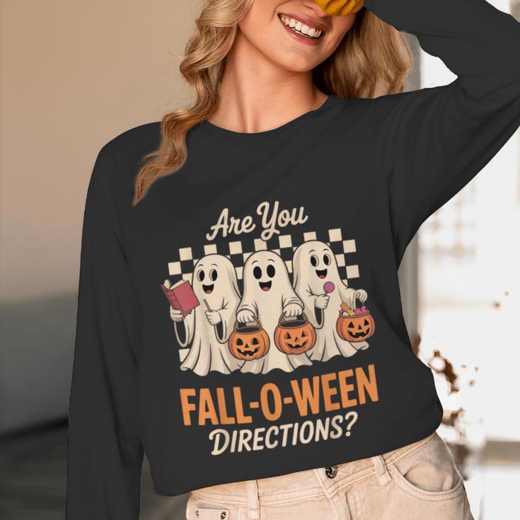 Are You Fall O Ween Directions Teacher Halloween Boo Ghost Unisex Long Sleeve T-Shirt, funny design
