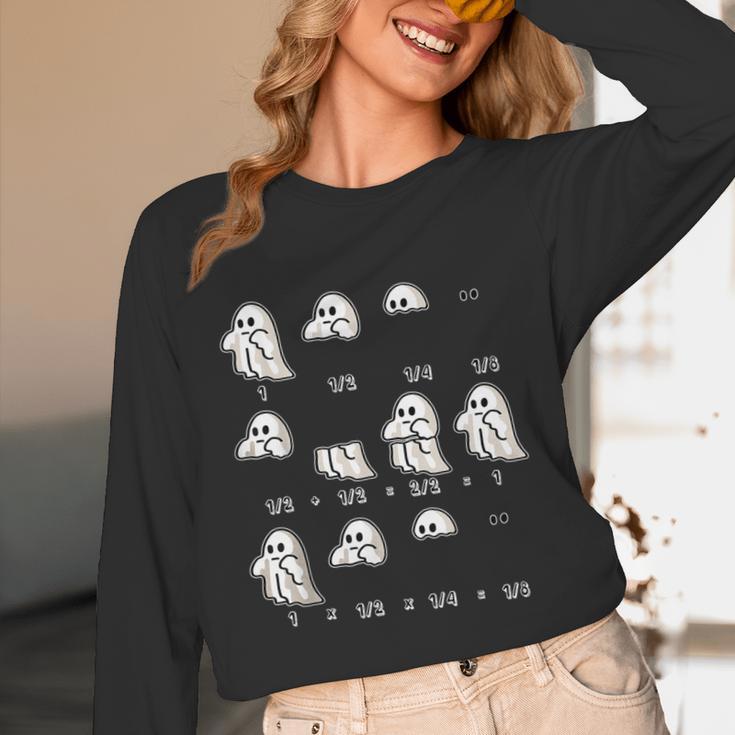 Fractions Math Teacher Ghost Math Halloween Humorous Unisex Long Sleeve T-Shirt, funny design Fractions Math Teacher Ghost Math Halloween Humorous Unisex Long Sleeve T-Shirt, funny design