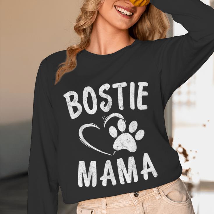 Fun Bostie Mama Dog Lover Apparel Boston Terrier Mom Unisex Long Sleeve T-Shirt, funny design