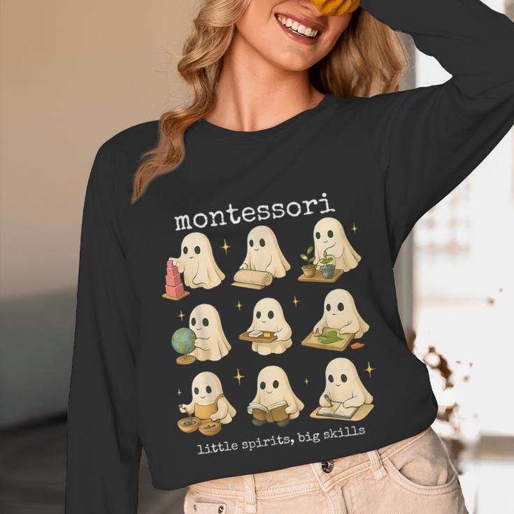 Ghosts Halloween Montessori Teacher Educator Costume Unisex Long Sleeve T-Shirt, funny design Ghosts Halloween Montessori Teacher Educator Costume Unisex Long Sleeve T-Shirt, funny design