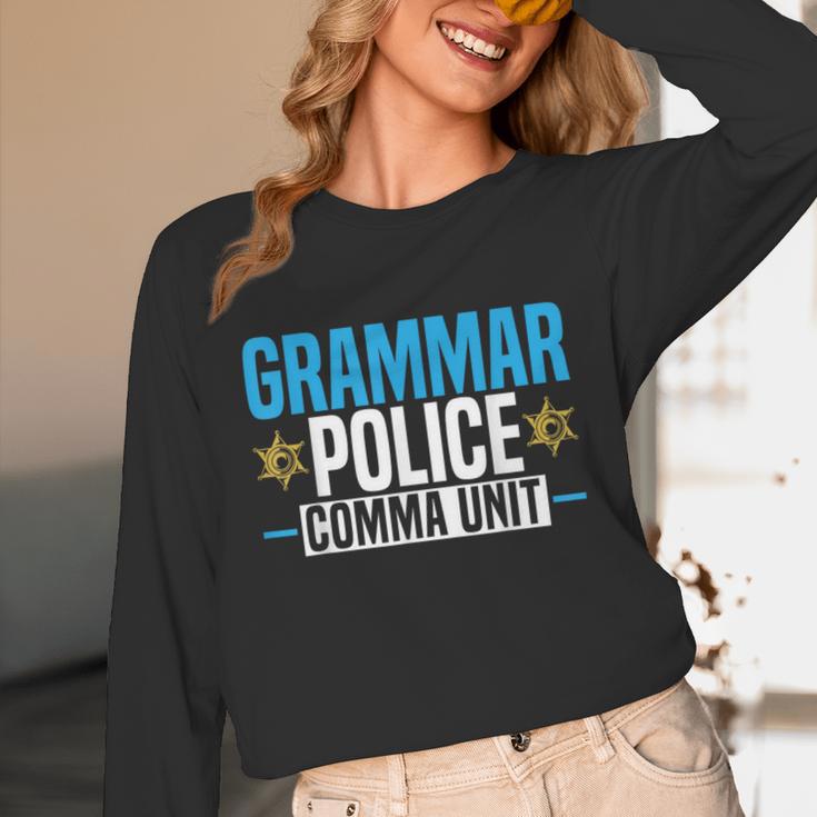 Grammar Police Comma Unit English Teacher Grammar Teacher For Men Women Unisex Long Sleeve T-Shirt, funny design