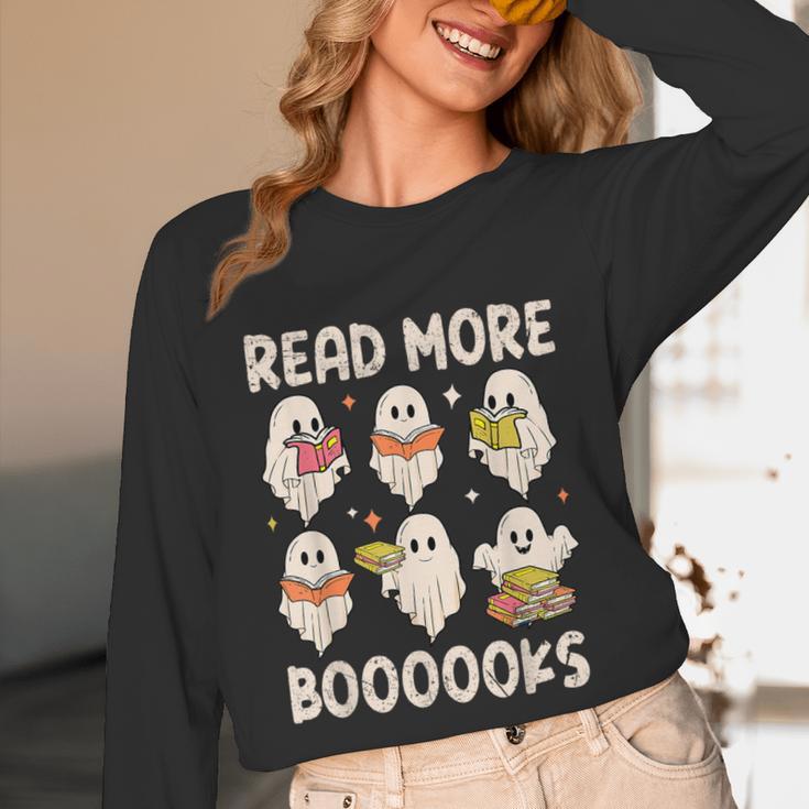 Groovy Halloween Ghost Read More Boooooks Librarian Teacher For Men Women Kids Unisex Long Sleeve T-Shirt, funny design Groovy Halloween Ghost Read More Boooooks Librarian Teacher For Men Women Kids Unisex Long Sleeve T-Shirt, funny design