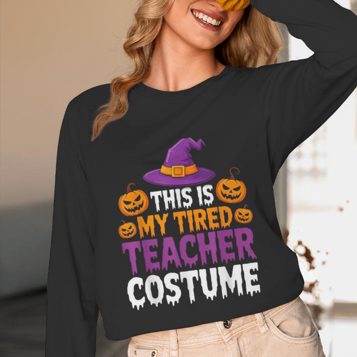 Halloween Costumes For Teachers Tired Teacher Costume Tee Unisex Long Sleeve T-Shirt, funny design