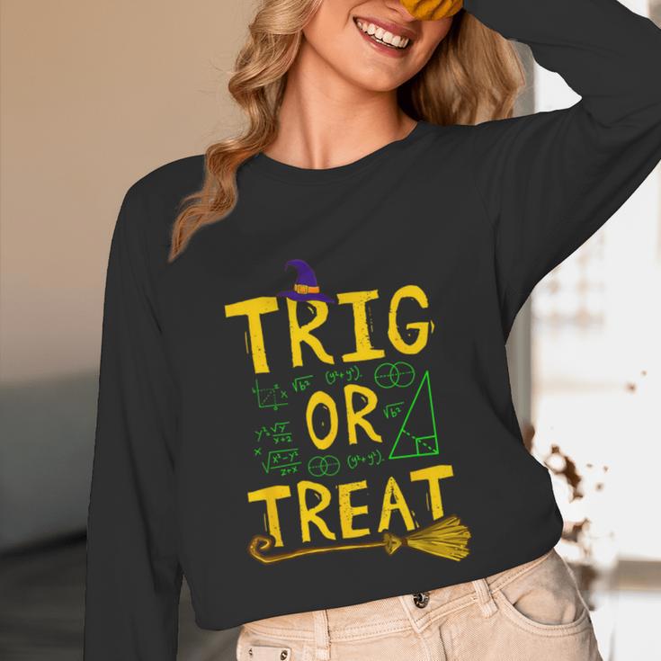 Halloween Math Teacher Trig Or Treat Student School College Unisex Long Sleeve T-Shirt, funny design Halloween Math Teacher Trig Or Treat Student School College Unisex Long Sleeve T-Shirt, funny design