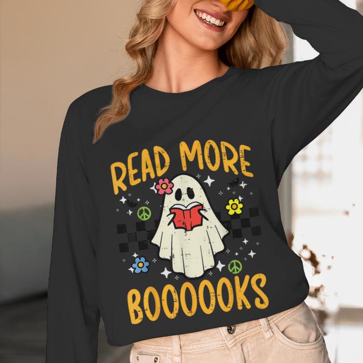 Halloween Read More Books Retro Costume Teacher Women Girls Unisex Long Sleeve T-Shirt, funny design