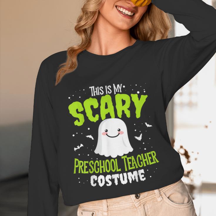 Halloween This Is My Scary Preschool Teacher Custome For Men Women Kids Unisex Long Sleeve T-Shirt, funny design Halloween This Is My Scary Preschool Teacher Custome For Men Women Kids Unisex Long Sleeve T-Shirt, funny design