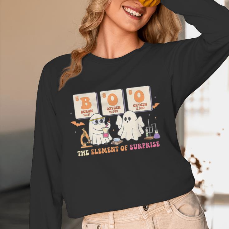 Halloween Science Teacher Boo Ghost The Element Of Surprise Unisex Long Sleeve T-Shirt, funny design Halloween Science Teacher Boo Ghost The Element Of Surprise Unisex Long Sleeve T-Shirt, funny design