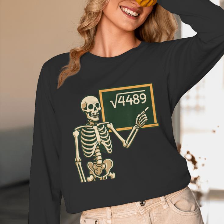 Halloween Skeleton 67 Meme Square Root 4489 Math Teacher Unisex Long Sleeve T-Shirt, funny design Halloween Skeleton 67 Meme Square Root 4489 Math Teacher Unisex Long Sleeve T-Shirt, funny design