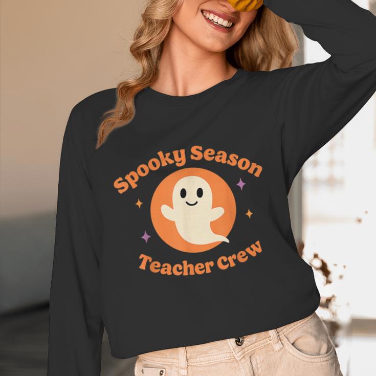 Halloween Teacher Crew Spooky Season Retro Ghost Unisex Long Sleeve T-Shirt, funny design Halloween Teacher Crew Spooky Season Retro Ghost Unisex Long Sleeve T-Shirt, funny design