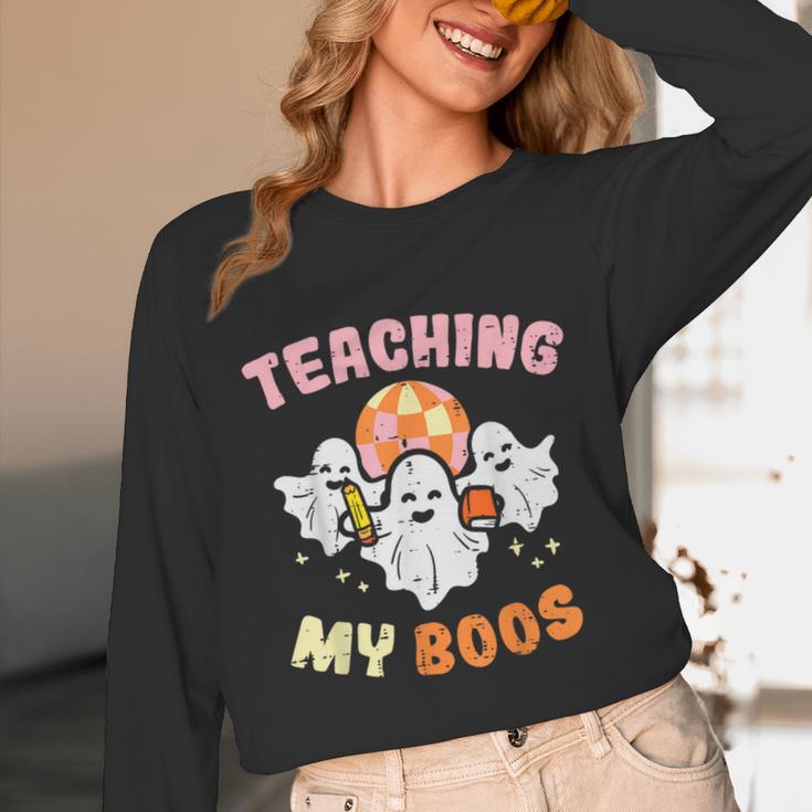Halloween Teacher Teaching My Boos Costume Teacher Men Women Unisex Long Sleeve T-Shirt, funny design