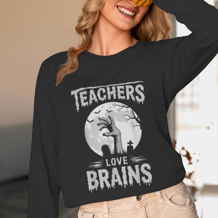 Halloween Teacher Tshirts Zombie Teachers Love Brains Unisex Long Sleeve T-Shirt, funny design Halloween Teacher Tshirts Zombie Teachers Love Brains Unisex Long Sleeve T-Shirt, funny design